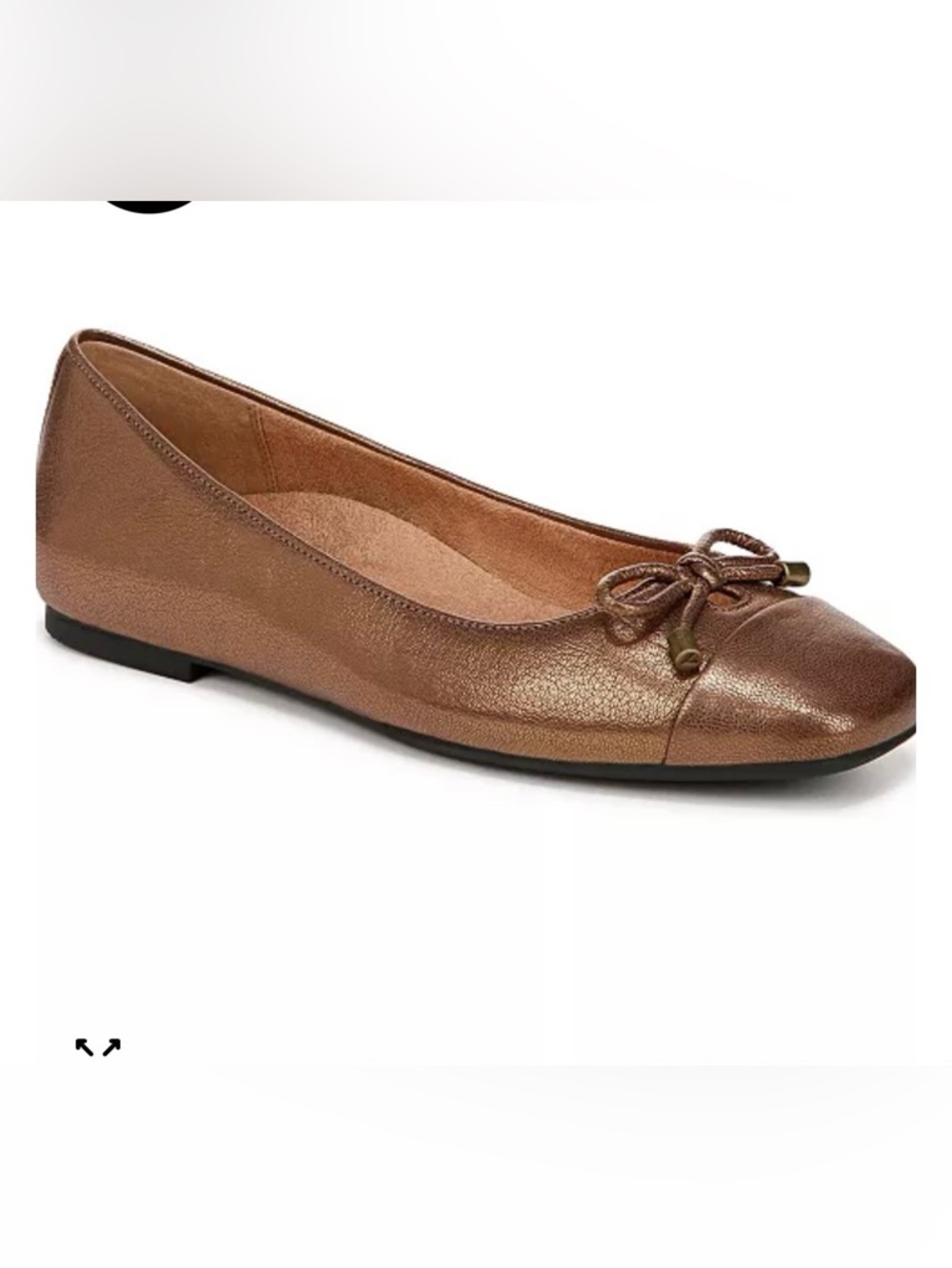 Vionic Klara Ballet Flats, Leather, Bronze, 12 Wide, Brand New- never worn
